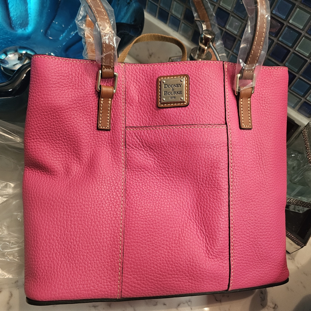 Dooney & Bourke Lexington Hot Pink Leather Tote Bag